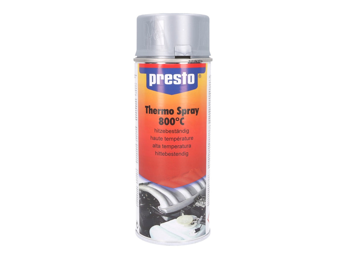 Peinture thermique en spray Presto argent métallisé 800°C 400ml