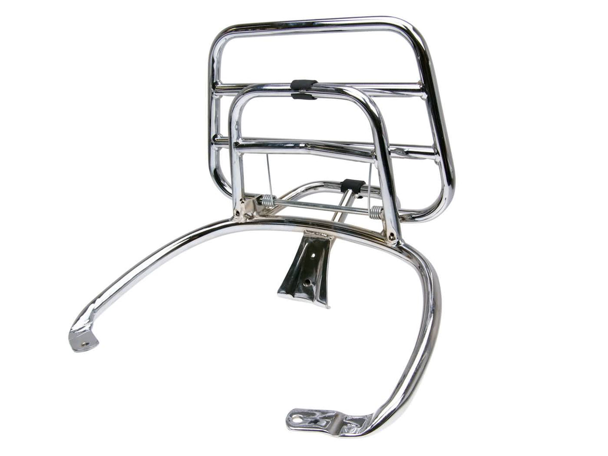 Top Case carrier / porte-bagages pliable chromé pour Vespa Primavera