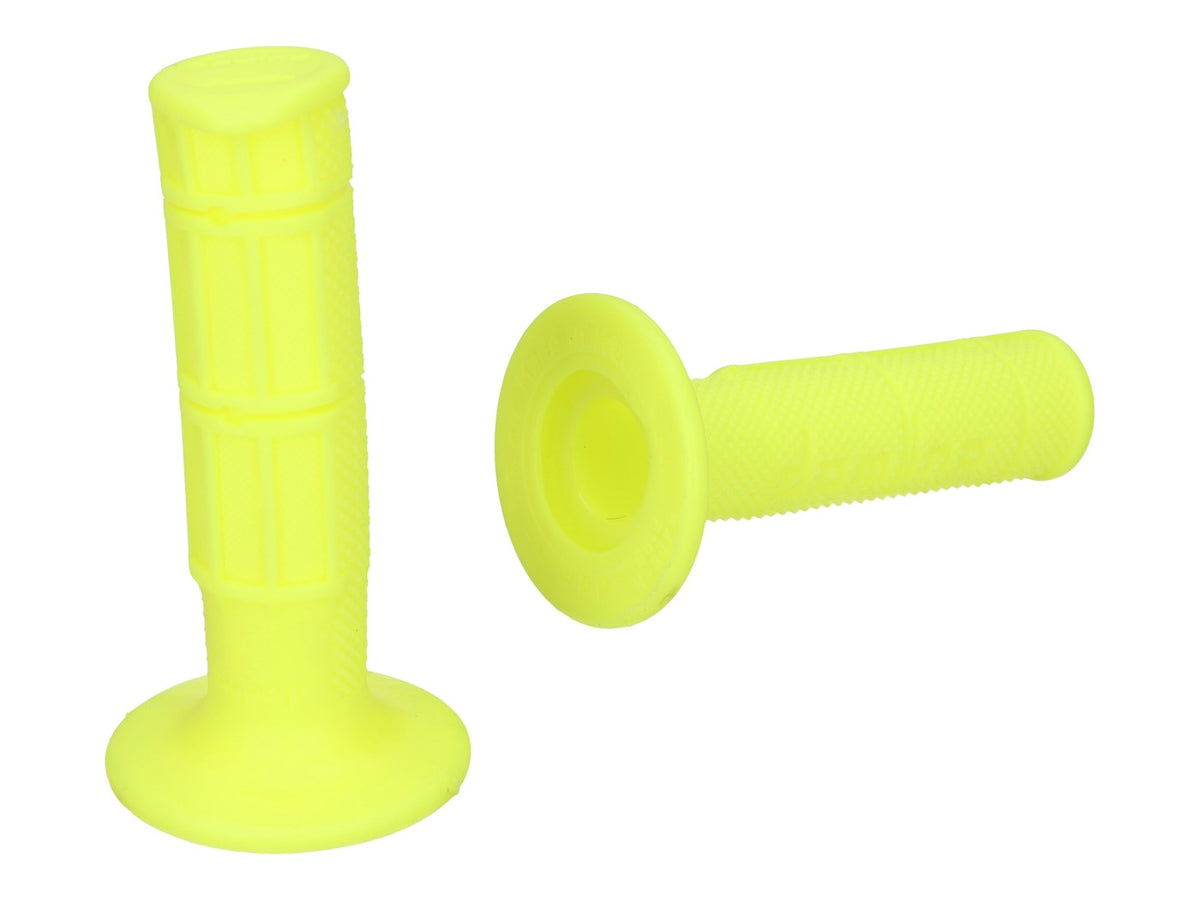 Poignées Domino 1150 Off-Road demi galette jaune fluo