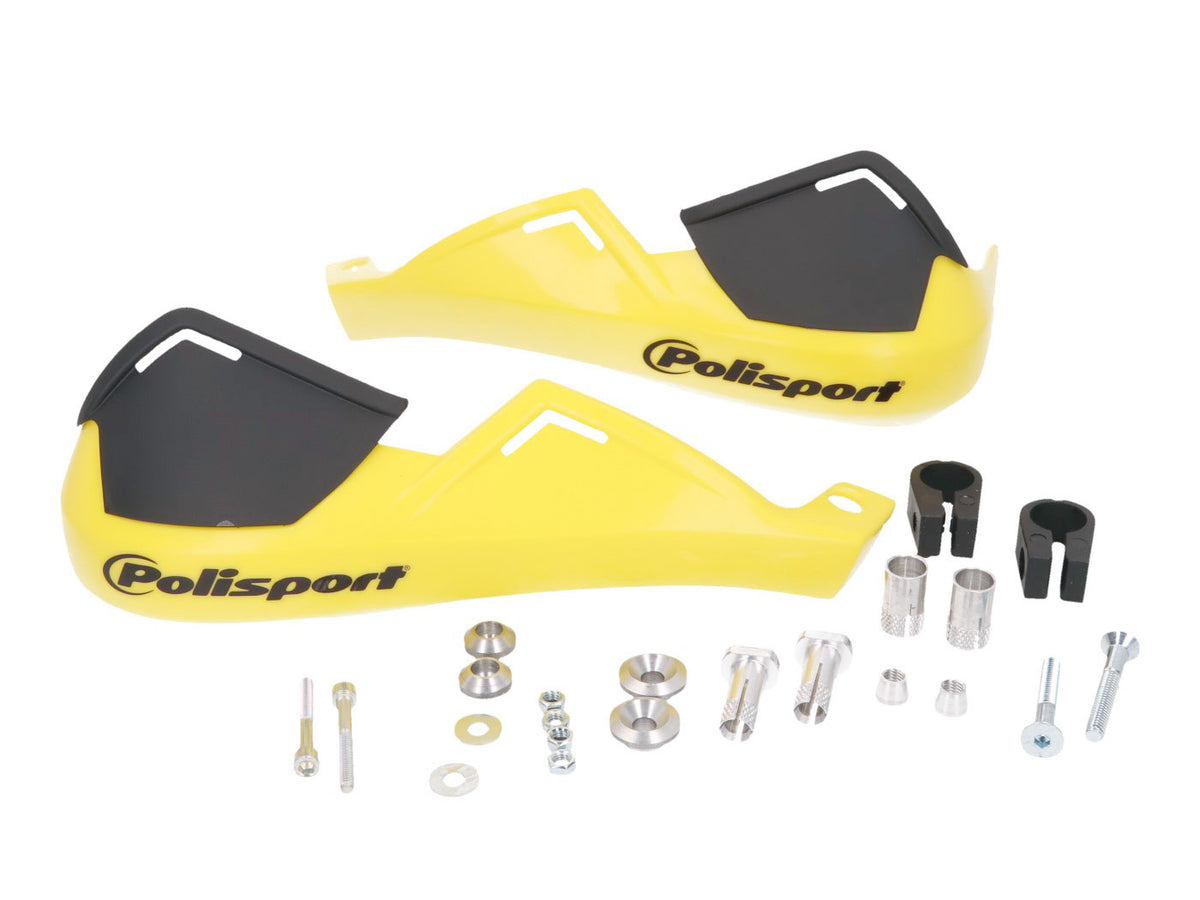 Protège-mains Polisport Evolution Integral jaune pour guidon de 22mm de diamètre