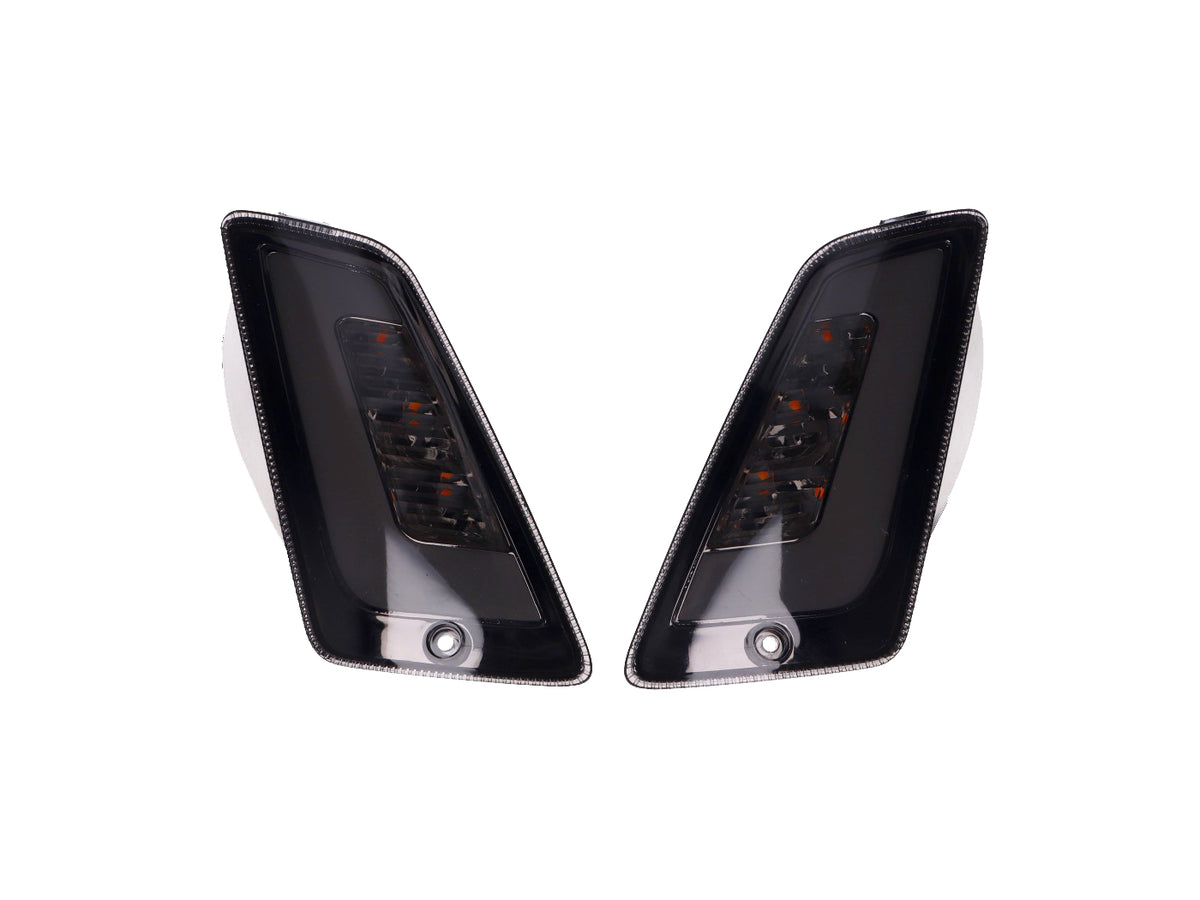 Clignotants avant Power1 LED gris fumée teintée pour Vespa GT, GTL, GTV, GTS 125-300