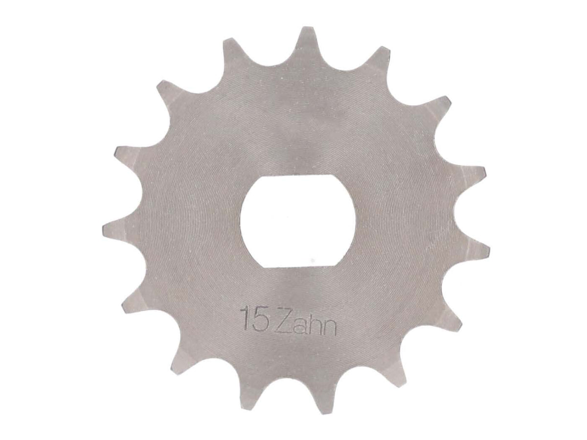 Pignon de chaîne 15 dents 1/2x5,4 pour Simson S51, S53, S70, SR50, SR80, KR51/2 à queue d´aronde