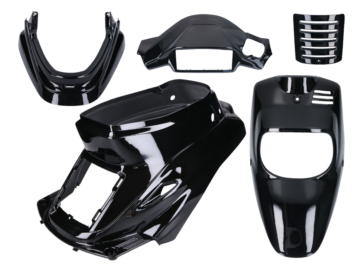 Kit carénages noir métallisé 5 pièces pour MBK Booster -2004, Yamaha BWS -2004