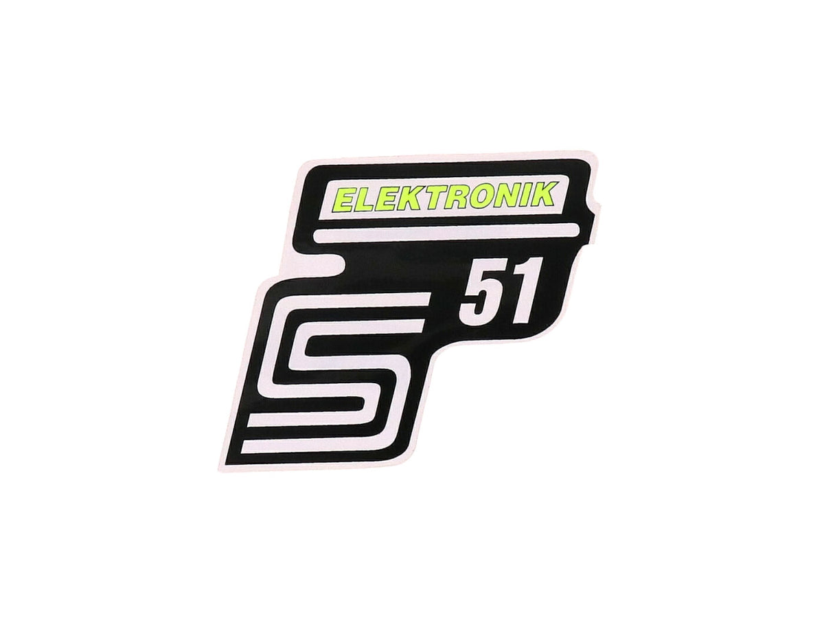 Lettrage S51 Ãlectronique feuille / autocollant jaune néon pour Simson S51