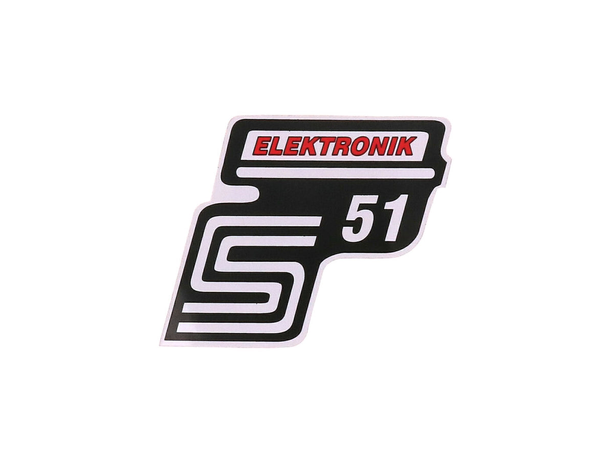 Lettrage S51 Ãlectronique feuille / autocollant rouge pour Simson S51