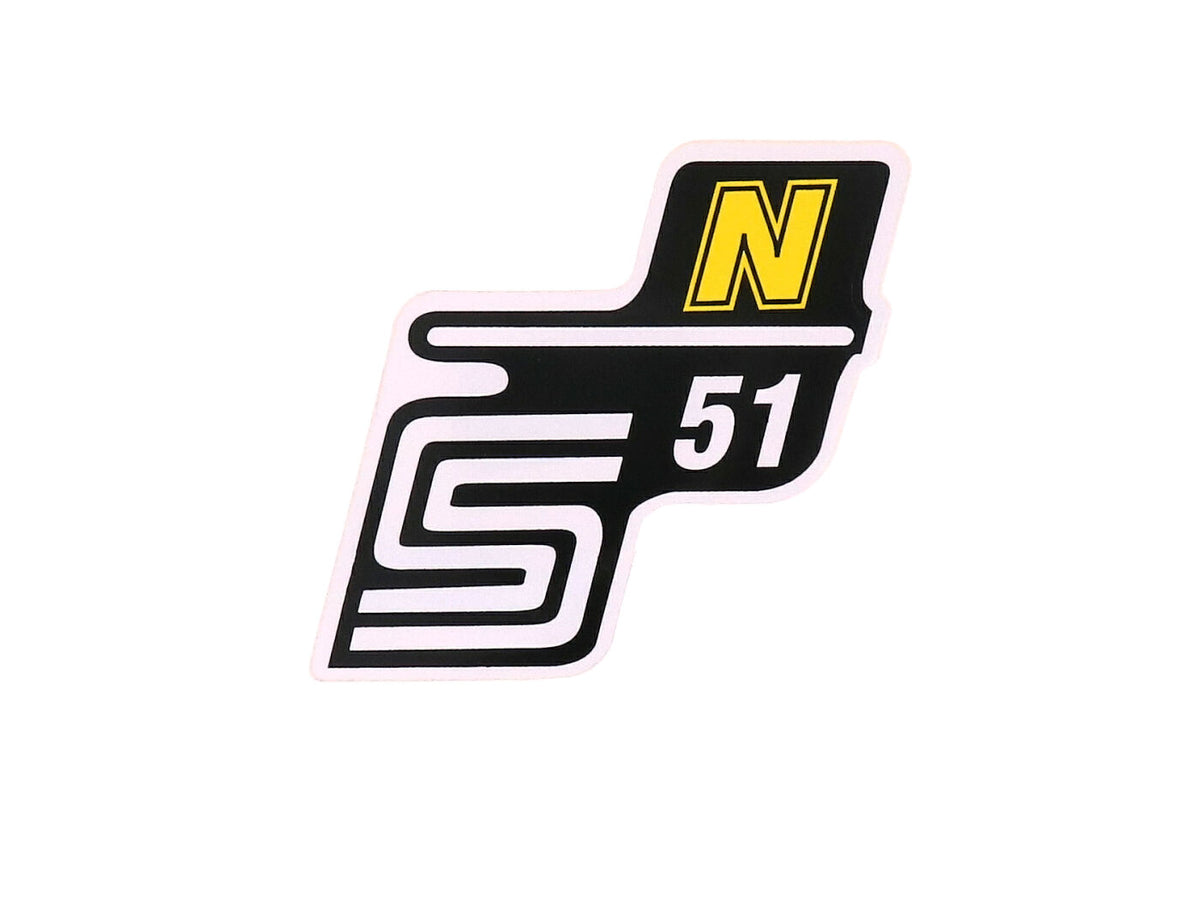 Lettrage S51 N feuille / autocollant jaune pour Simson S51