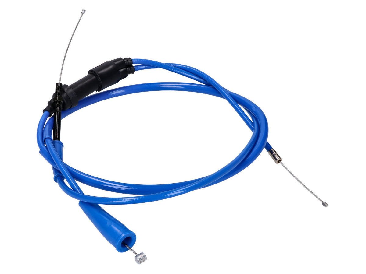 Câble de gaz complet Doppler PTFE bleu pour Derbi Senda 00-, Gilera SMT, RCR -05