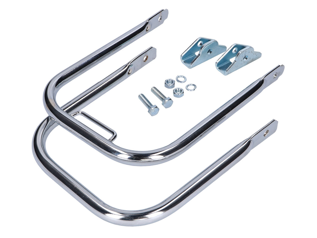 Jeu de porte-bagages arrière chromé à longue barre de support pour Simson S50, S51, S70