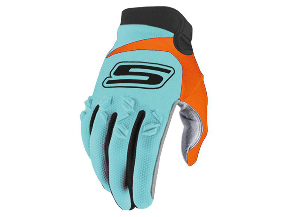 Gants MX S-Line homologué, bleu / orange - taille XXL