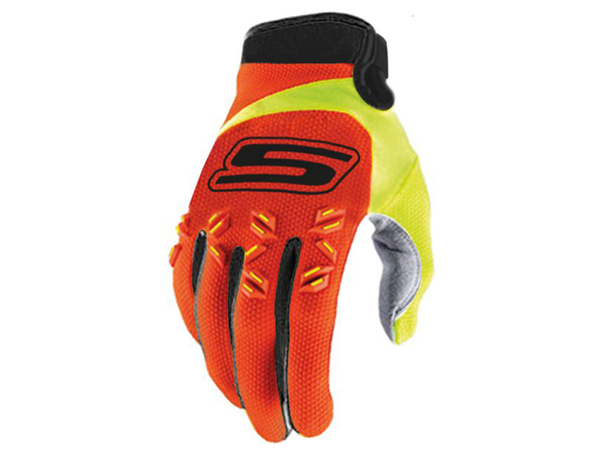 Gants MX S-Line homologué, orange / jaune fluo - taille XXL