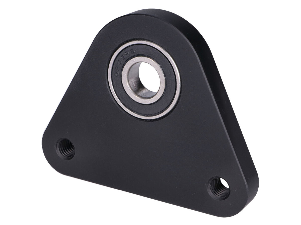 Flasque roue arrière / plaque de roulement swiing racing aluminium noir pour Piaggio Ciao, Si, Bravo, Boxer