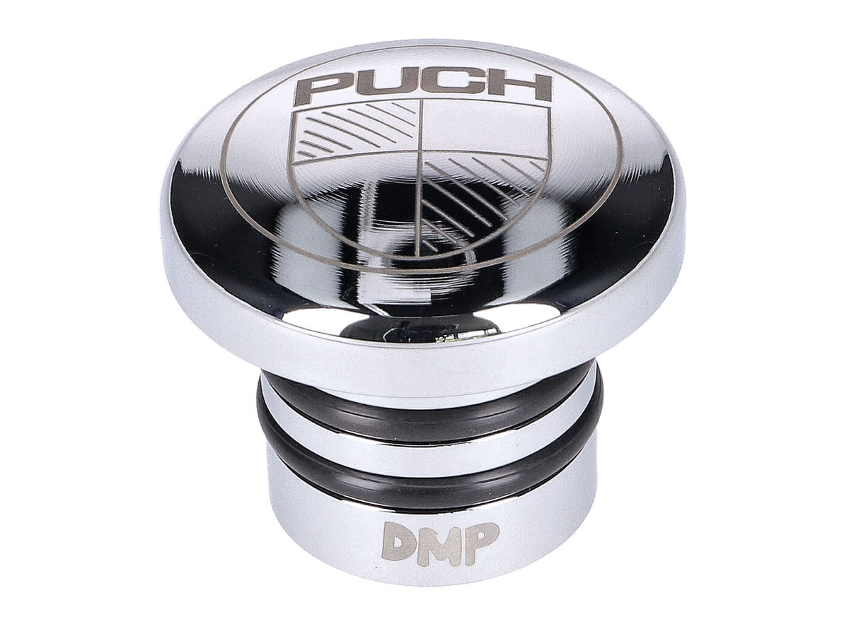 Bouchon de réservoir en acier inoxydable poli avec logo Puch pour Puch Maxi S, N