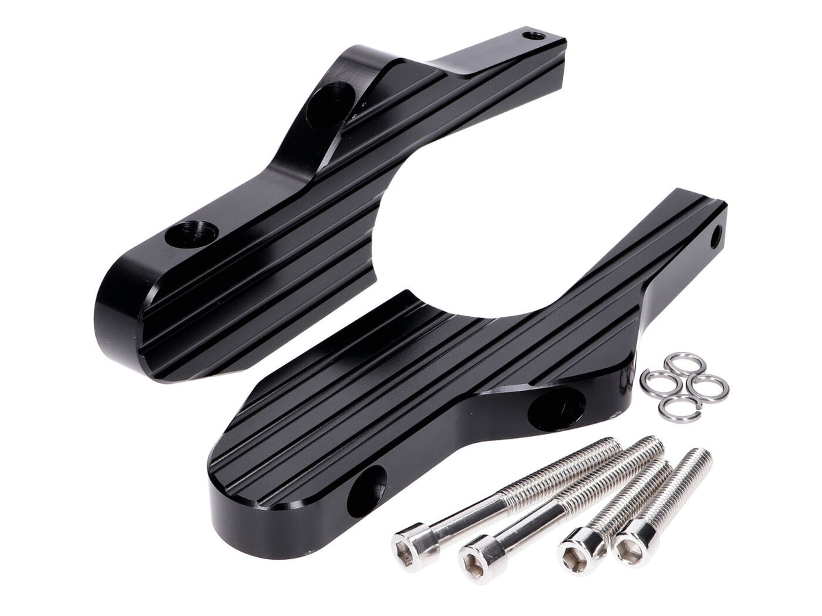 Adaptateur repose-pieds ensemble passager aluminium CNC noir mat pour Vespa GT, GTS, GTV