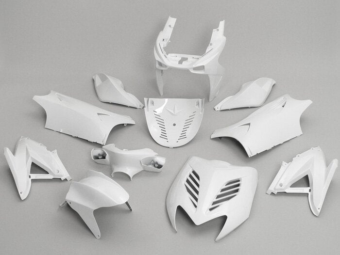 Kit d´habillage 11 pièces blanc pour Yamaha Aerox, MBK Nitro 50ccm, 100ccm 2T