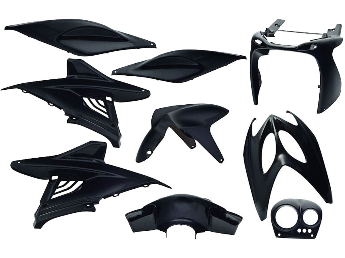Kit d´habillage EDGE 9 pièces noir métallisé pour Yamaha Aerox, MBK Nitro
