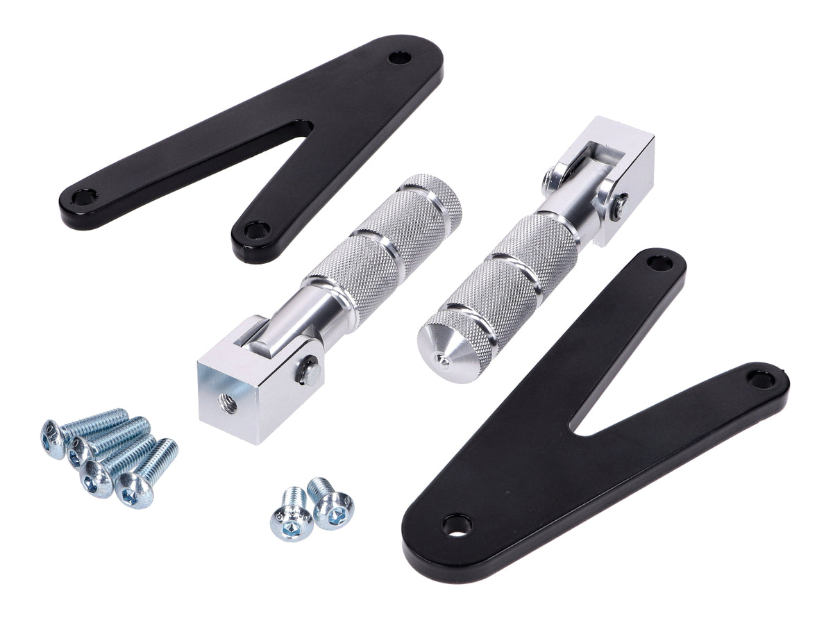 Jeu de repose-pieds passager CNC argent pour Beta RR 50 (avec support)