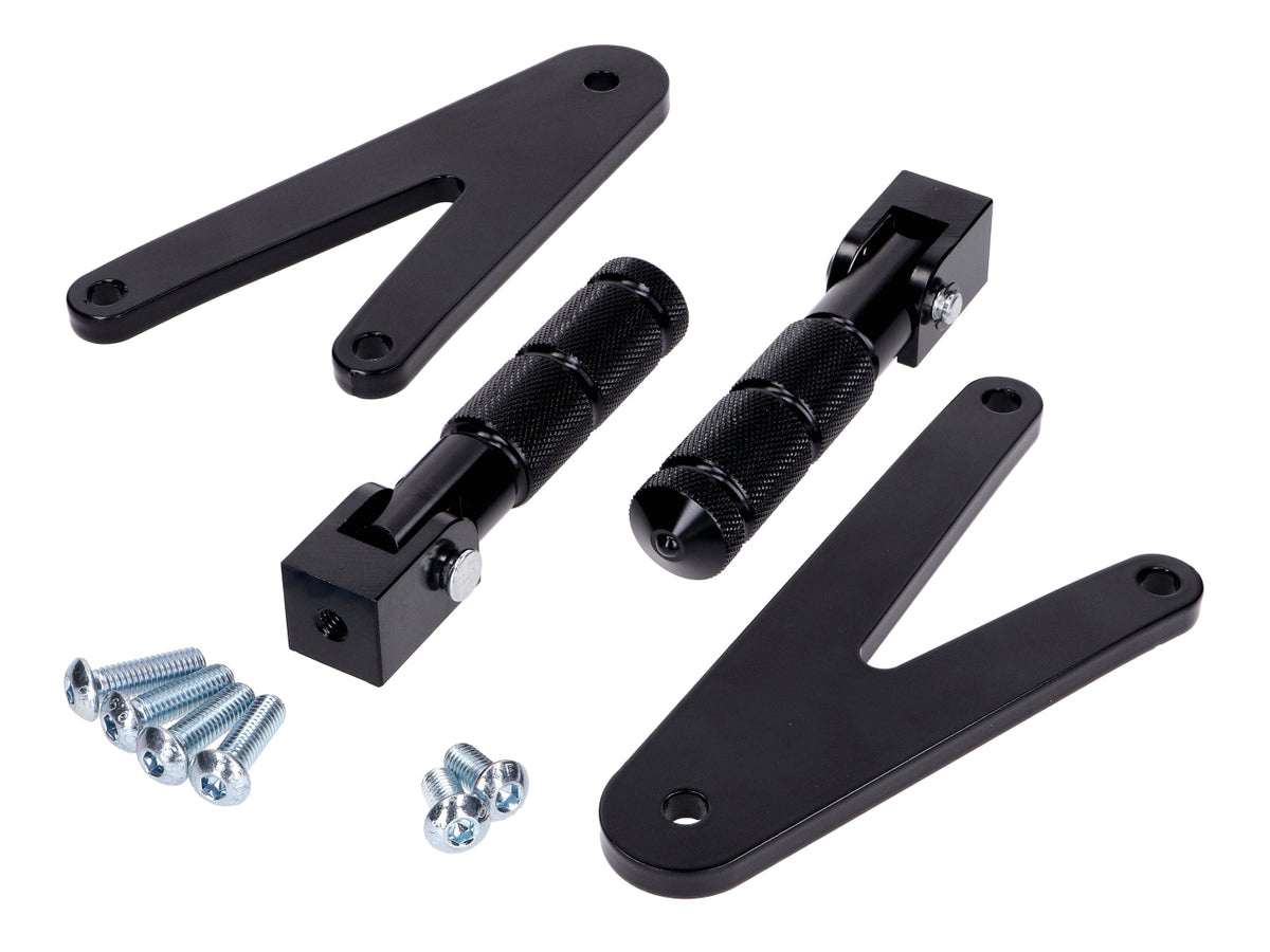 Set repose-pieds passager CNC noir avec support pour Beta RR 50, RR 125