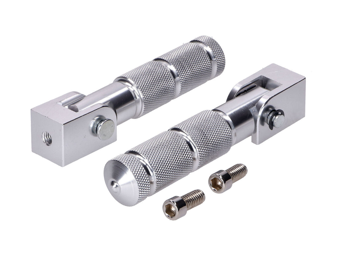 Jeu de repose-pieds passager CNC argent