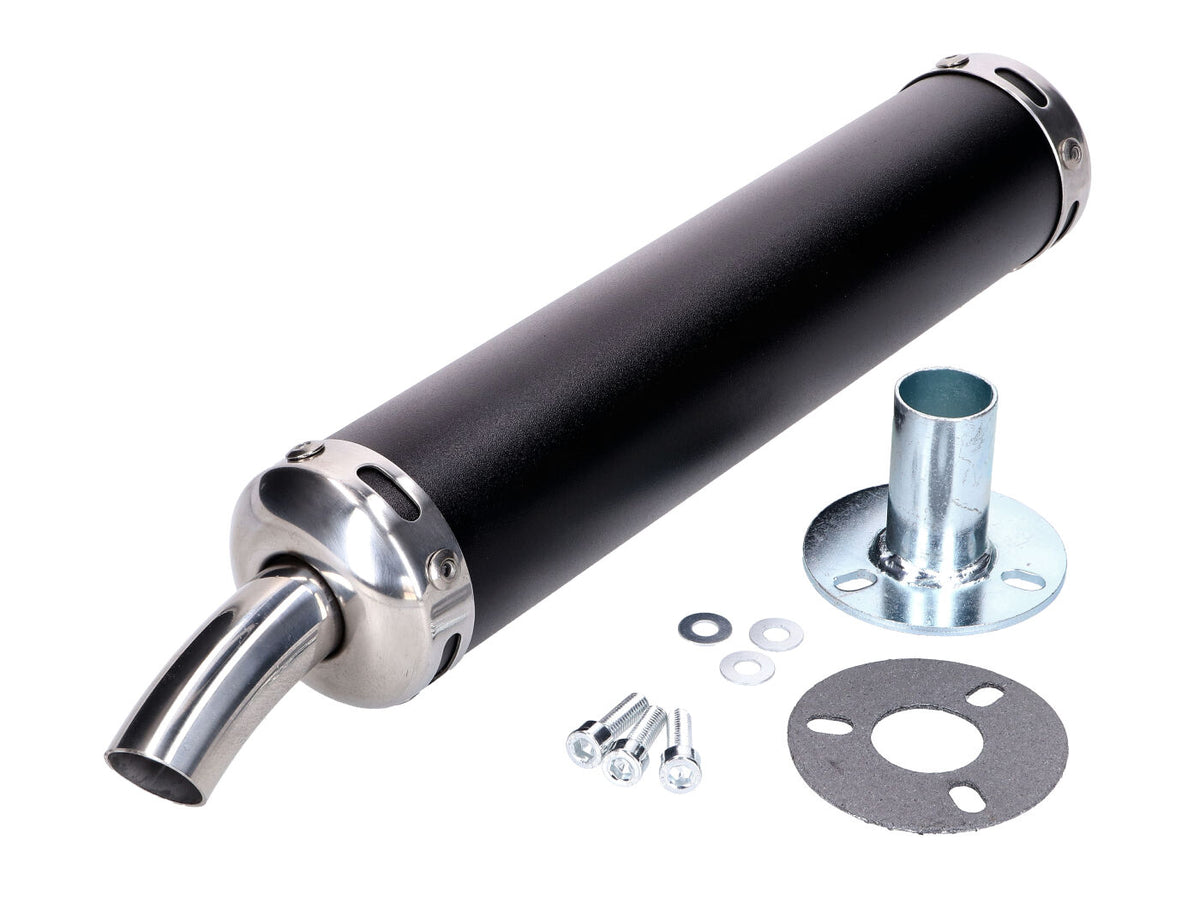 Silencieux arrière Motegra noir avec joint pour Simson S50, S51, S70