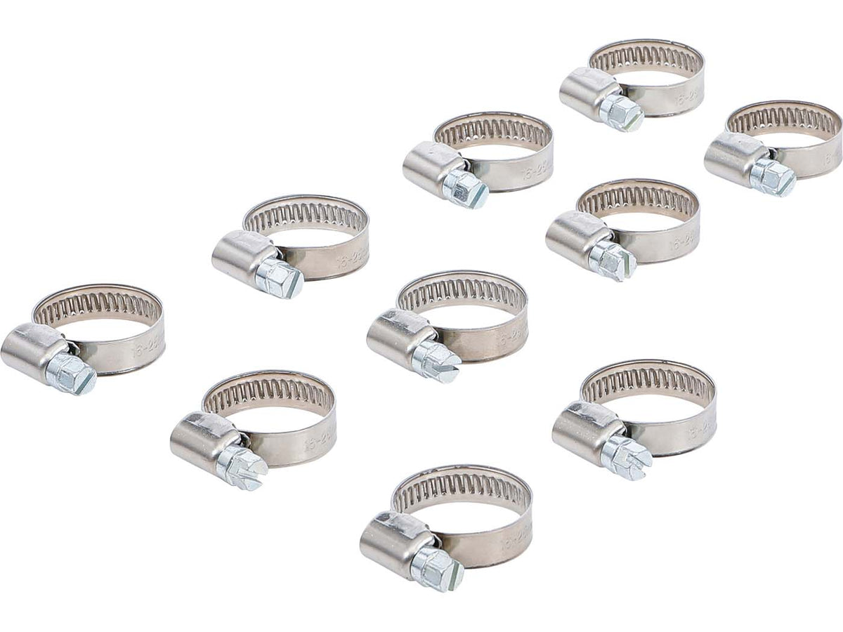 Jeu de colliers de serrage inoxydables 16-25mm 10 pièces
