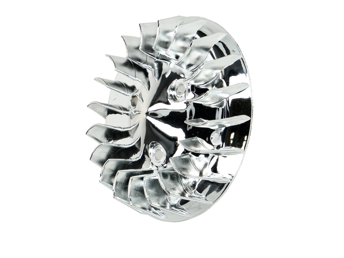Roue de ventilateur chromée pour Minarelli couché, Keeway, CPI, 1E40QMB