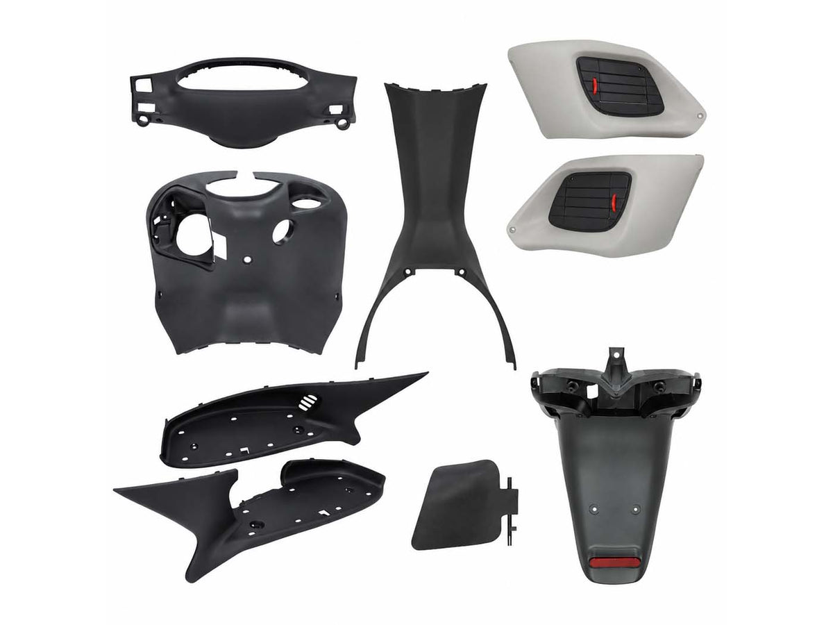 Kit de carénage noir/gris, 9 pièces, pour Gilera Runner 50, 125, 180