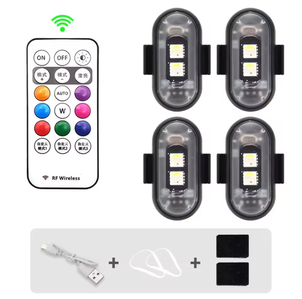 LED sans fil avec télécommande (lot de 4)