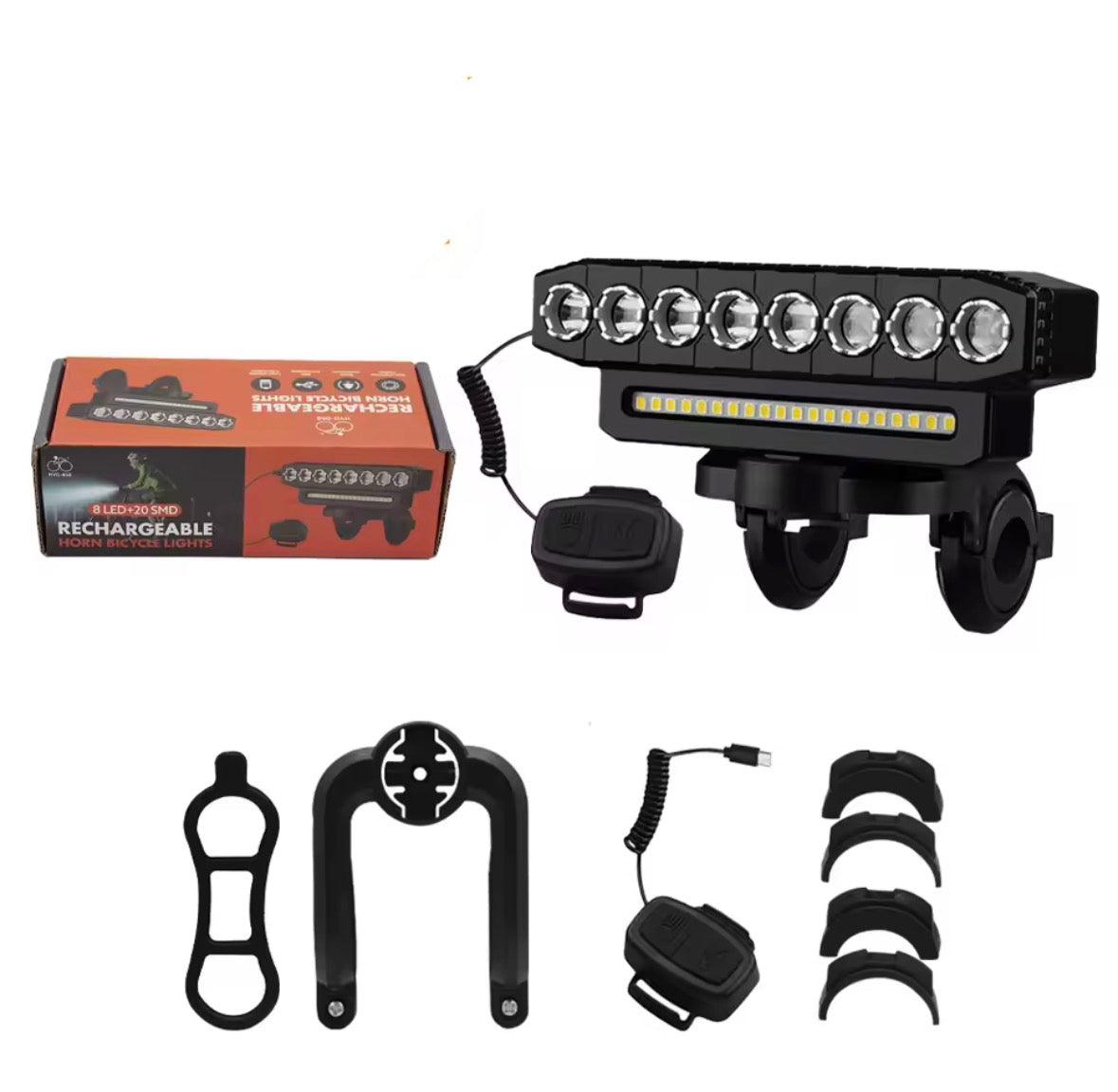 Phare led rechargeable + klaxon intégré