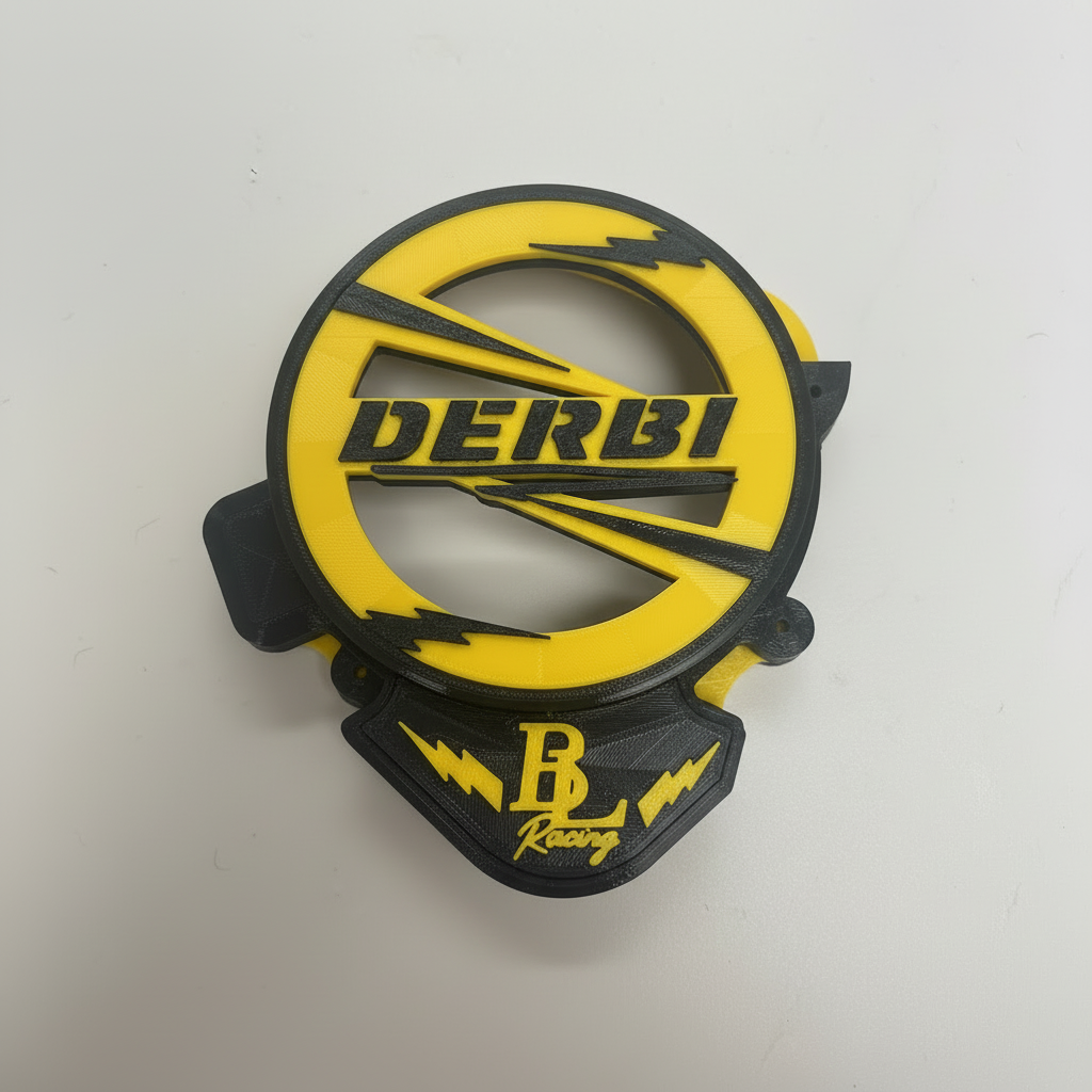 Derbi Racing Badge - Jaune, noir, base corrigée