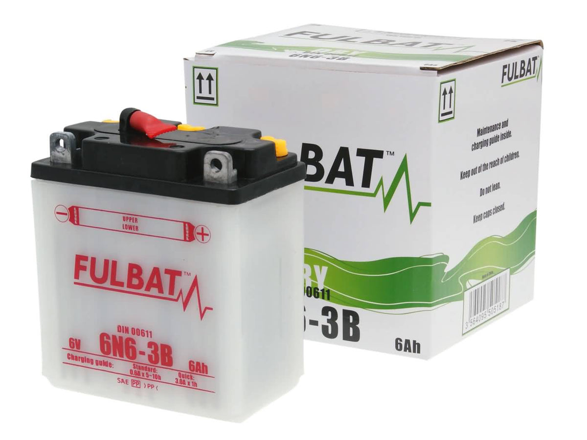 Batterie Fulbat 6V 6N6-3B DRY avec bloc dôacide