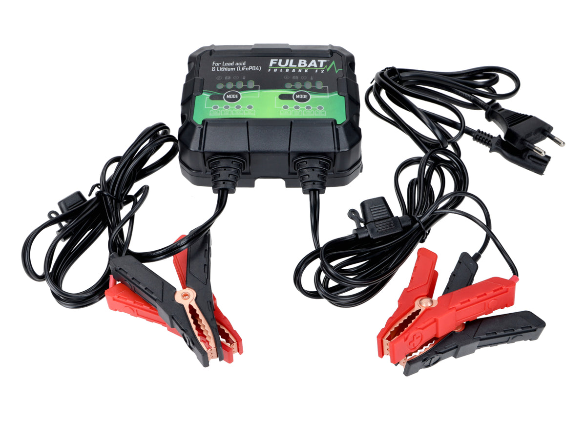 Chargeur de batterie Fulbat Fulbank F2 pour 6V, 12V plomb, LiFePO4