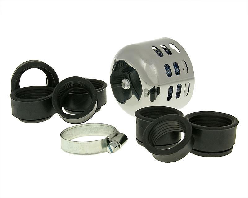 Filtre à air Powerfilter capuchon en aluminium 28-44mm chrome