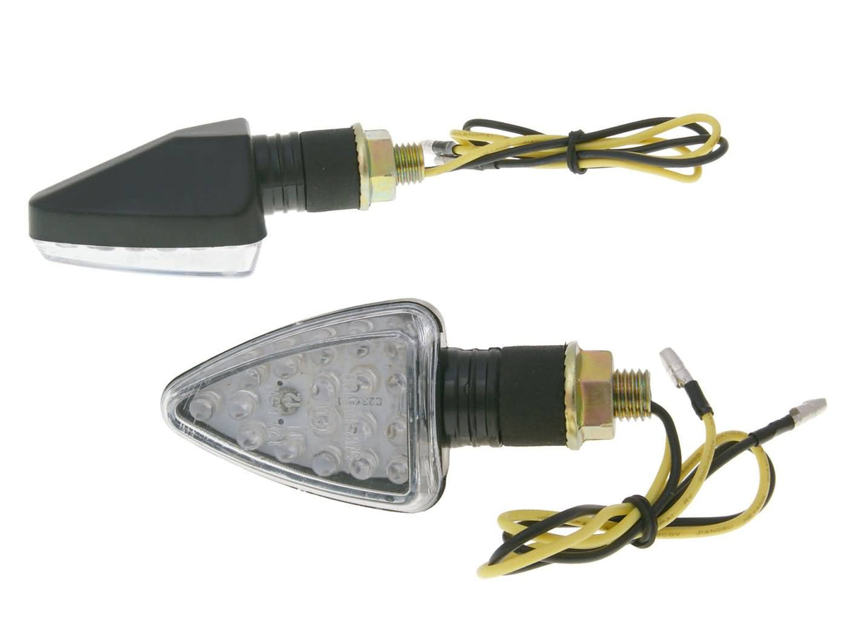 Clignotant M10 LED noir Mini, court