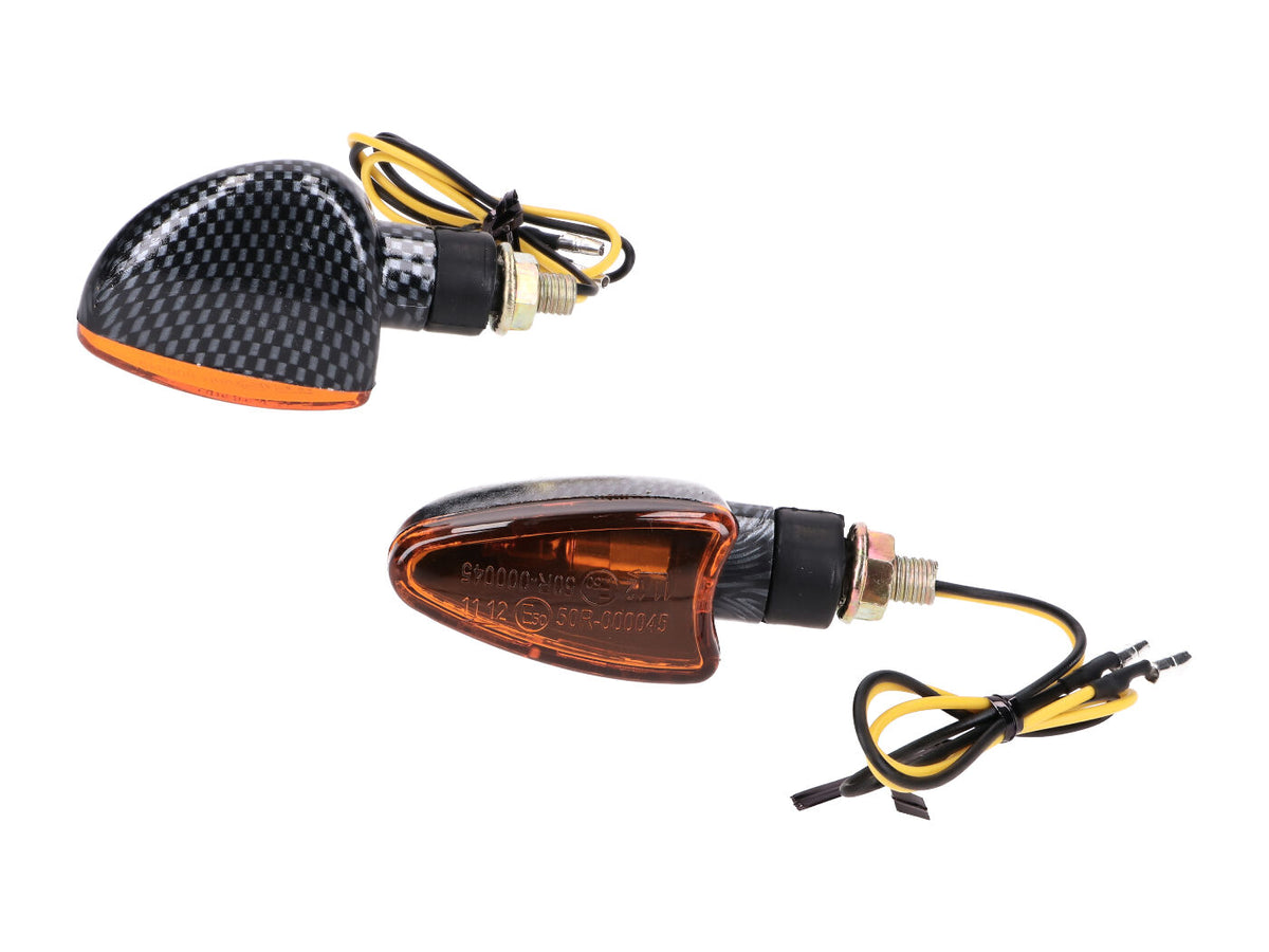 Clignotants M8 look carbone Edge orange, court pour Beta RR
