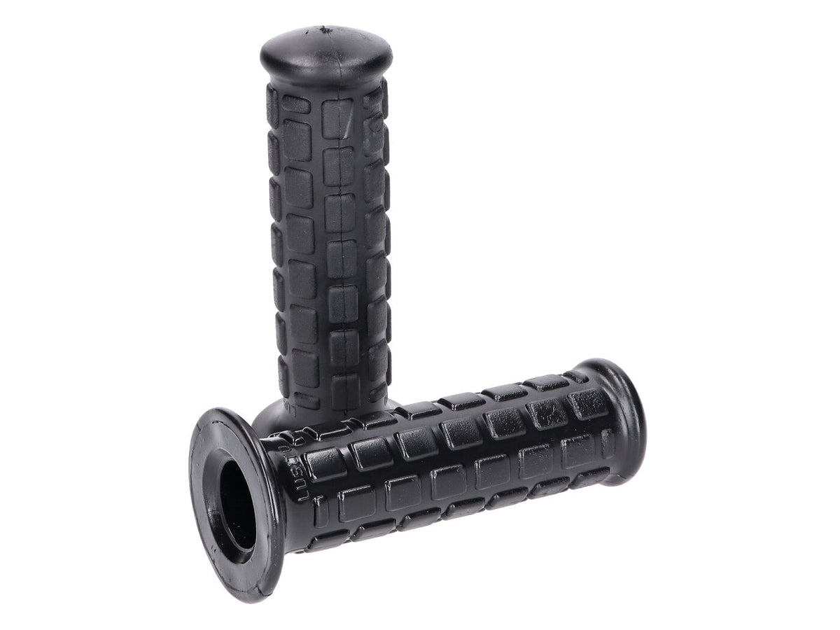 Jeu de poignées motif bloc court noir pour cyclomoteur automatique (22, 24mm)