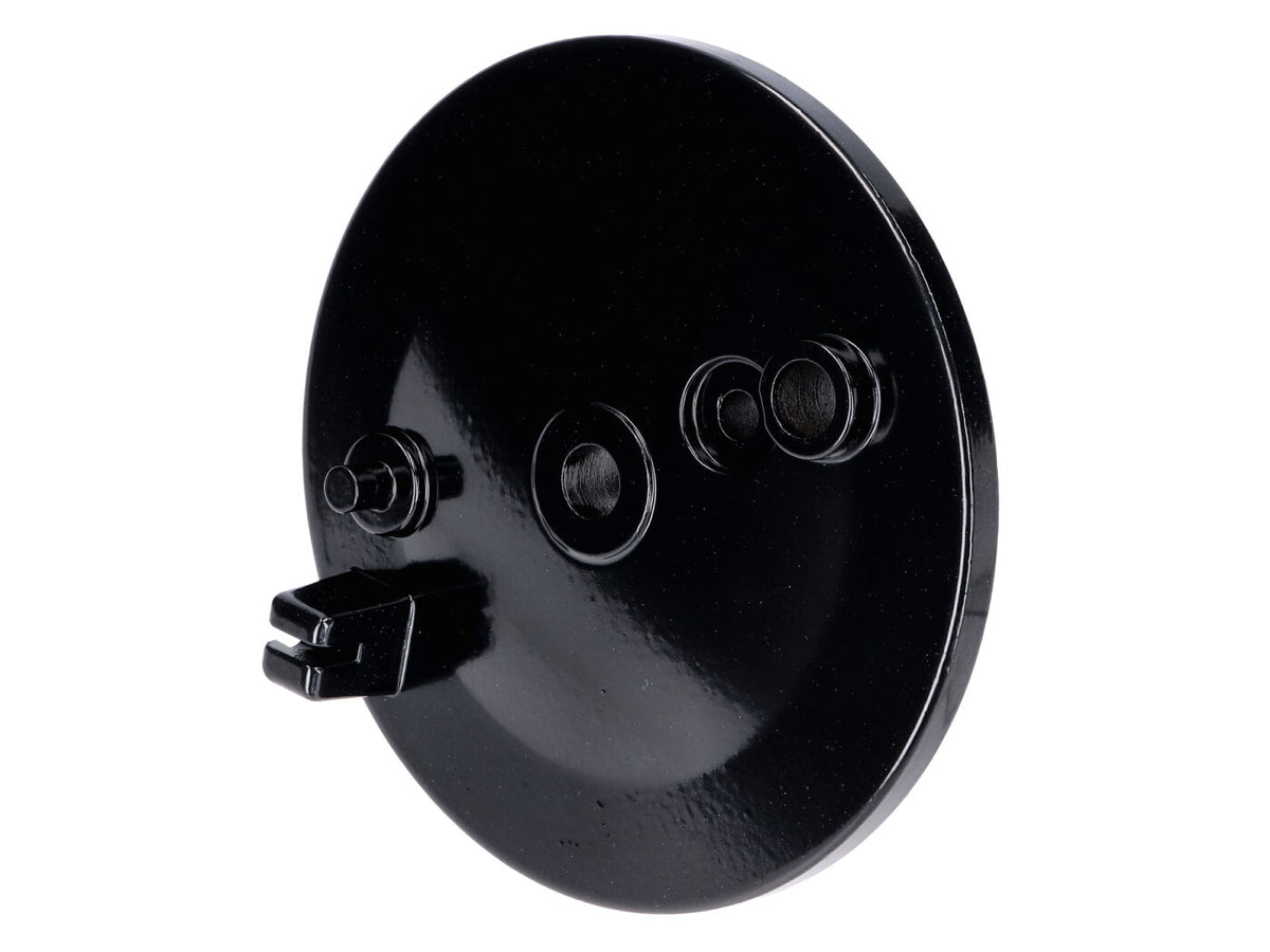 Plaque d´ancrage de frein arrière avec perçage pour interrupteur de feu stop, noir pour Simson S50, S51, S70, KR51, SR4-1 Spatz, SR4-2 Star, SR4-3 Sperber, SR4-4 Habicht