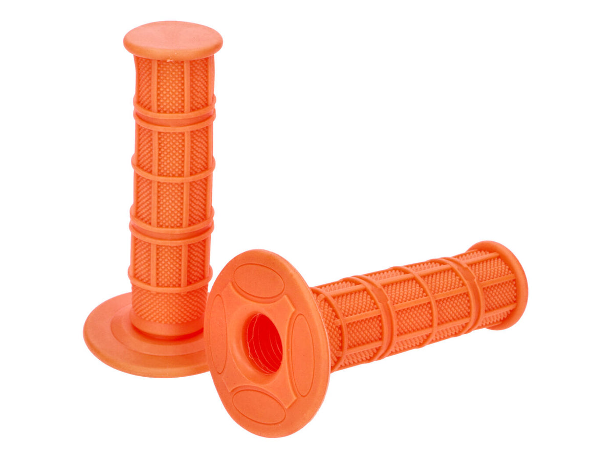 Jeu de poignées Off-Road Waffle orange 22mm universelles
