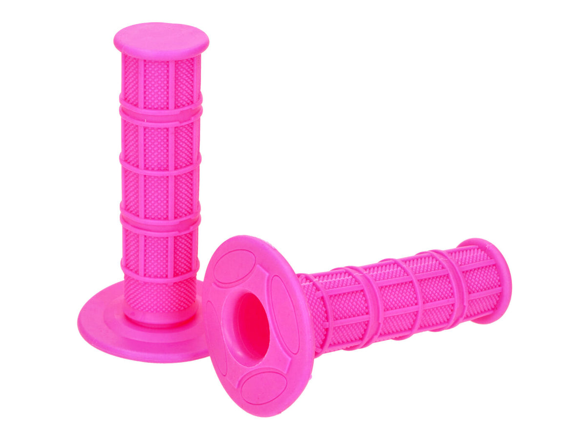 Jeu de poignées Off-Road Waffle rose 22mm universel