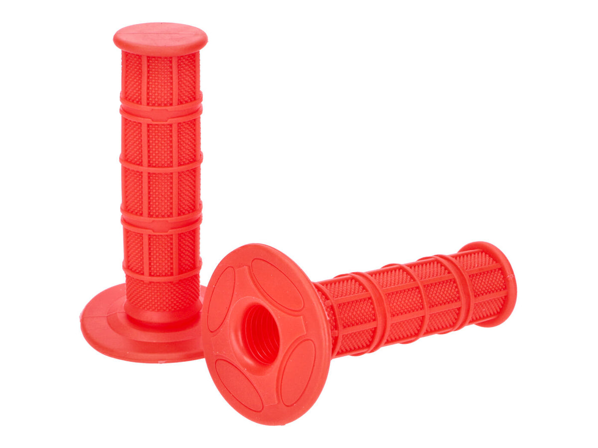 Jeu de poignées Off-Road Waffle rouge 22mm universel