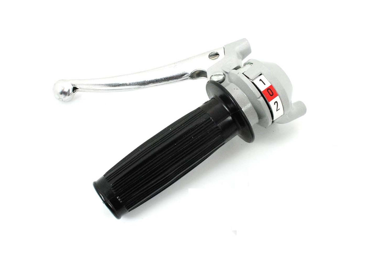 Poignée de commande 2 vitesses gris argent pour Zündapp Bergsteiger M 25, 50, ZR Z, Sachs 504, 505, Hercules Prima, M, KTM, DKW