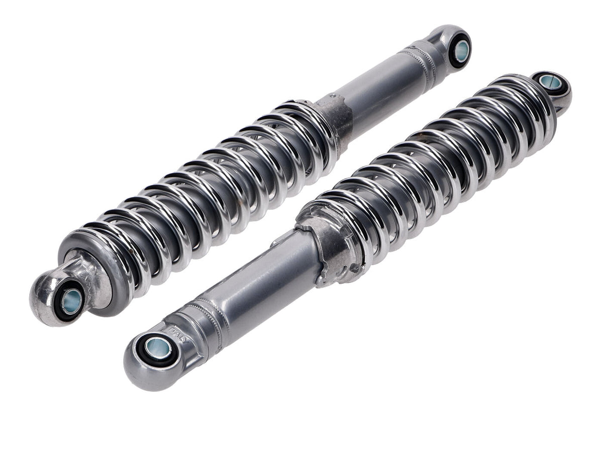 Amortisseur IMCA 310mm chrome/gris pour Zündapp GTS C 50 Sport, Hercules, Kreidler, Puch