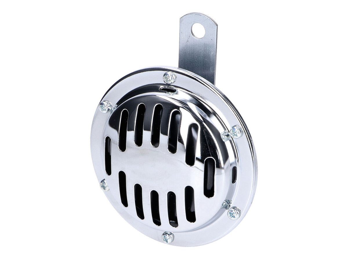 Avertisseur sonore 6V courant continu 100mm inox pour Maico, DKW, NSU, Miele, Horex, Zündapp, BMW, EMW, MZ RT125/1, RT125/2, RT125/3, Hercules, NSU Fox, Konsul, Lux, Max, Superlux, Horex Regina, Rebell, Imperator