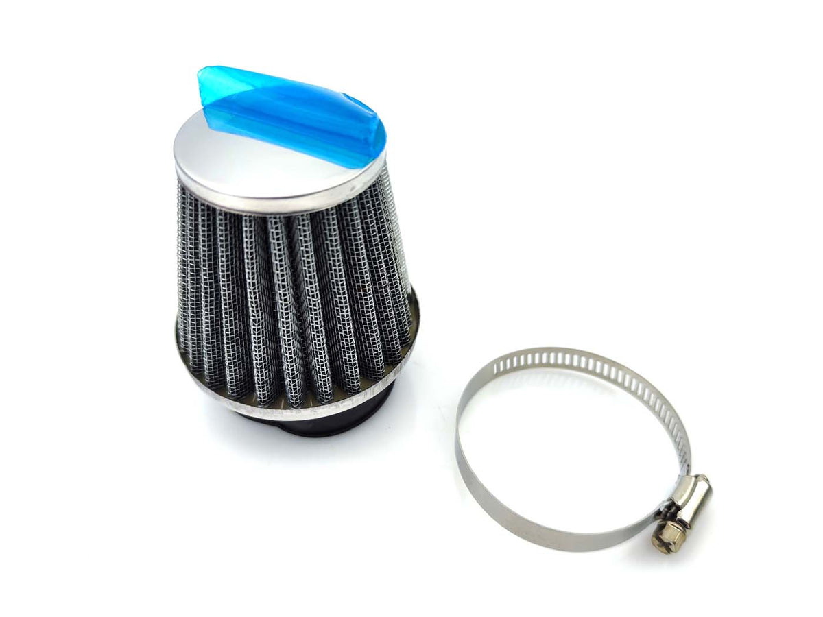 Filtre à air 52mm argent pour Zündapp, Kreidler, Hercules, Puch, Simson, Mofa, Moped, Mokick, KKR, Scooter