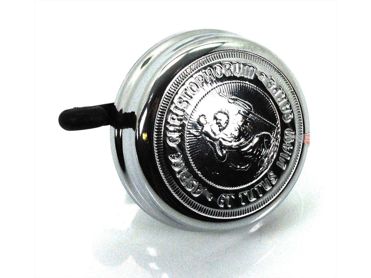 Sonnette chromée brillante 60mm modèle Christopherus pour Hercules, Zündapp, Kreidler, Puch, Miele, KTM, DKW, Rixe, NSU