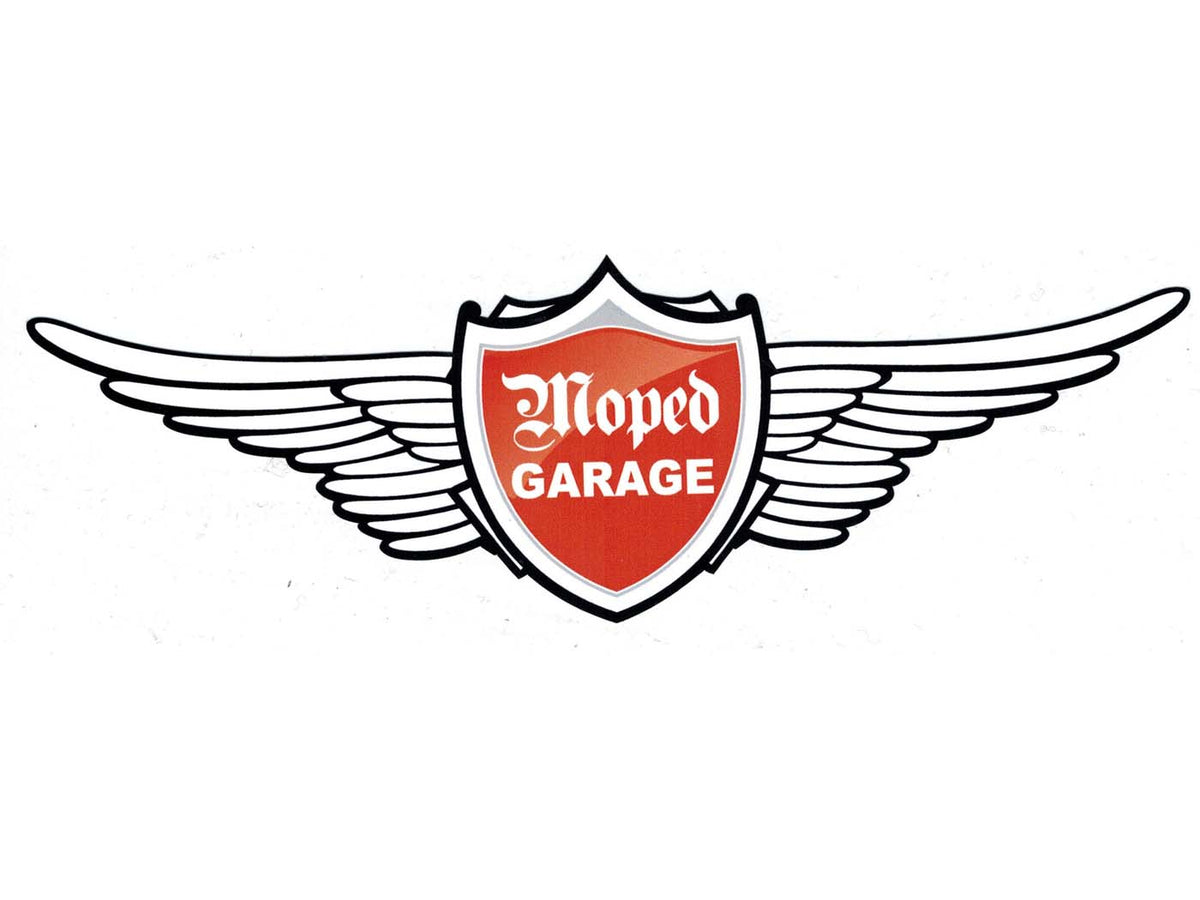 Autocollant Moped Garage Logo 20x6cm résistant aux intempéries