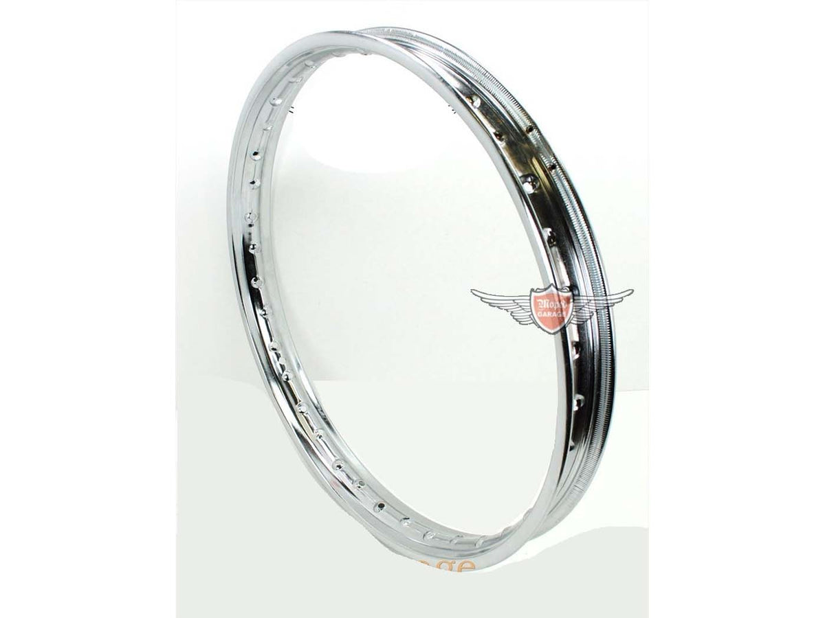 Jante chromée 1,40 x 18 pouces 36 trous 6,5mm pour vélomoteur, cyclomoteur, mobylette, moto légère