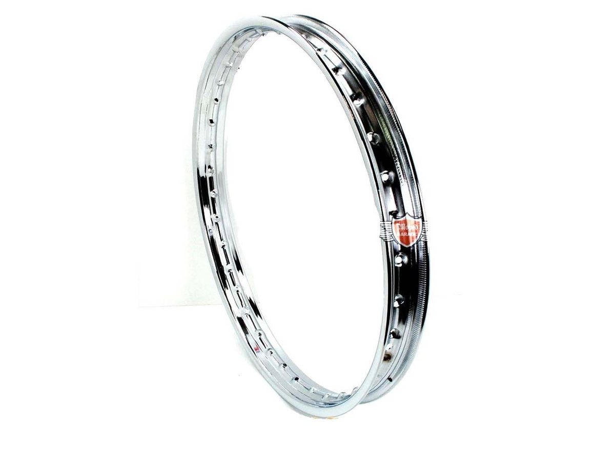 Jante 1,20 x 17 pouces 36 trous poinçonnés chrome pour Kreidler MF, MP, Flory, Zündapp ZR, 447, Hercules Hobby Rider, P 1, MP 2, 4, M 5, DKW Mofa Moped 511, 513, 634, 632, Sport 534, Puch