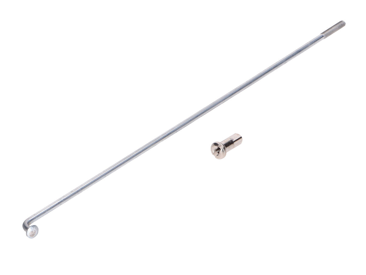 Rayon galvanisé 184mm d=2,6mm M3 avec nipple de rayon pour cyclomoteur