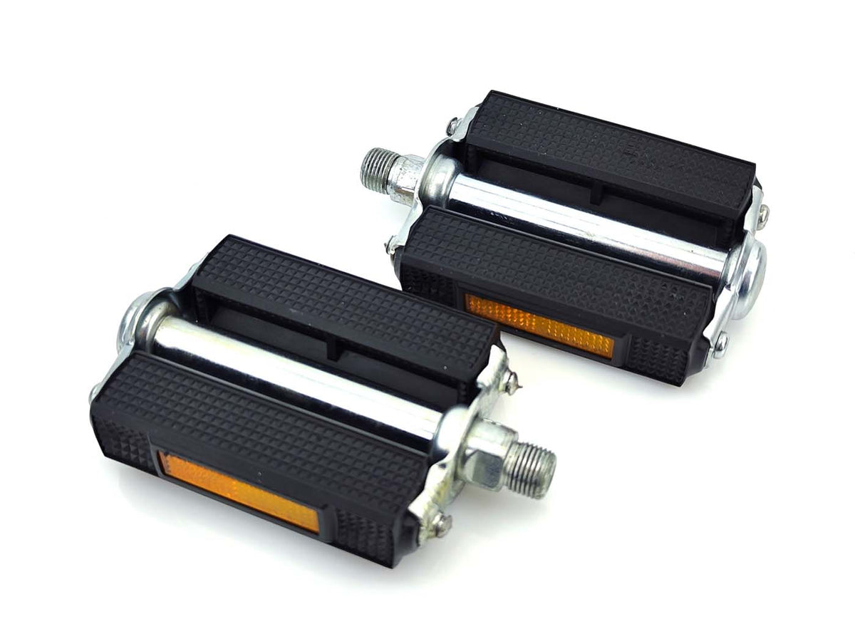 Pédales Union 685 Noir Argent pour Zündapp, Kreidler, Hercules, Puch, KTM, DKW, Miele, NSU, Gritzner, Göricke