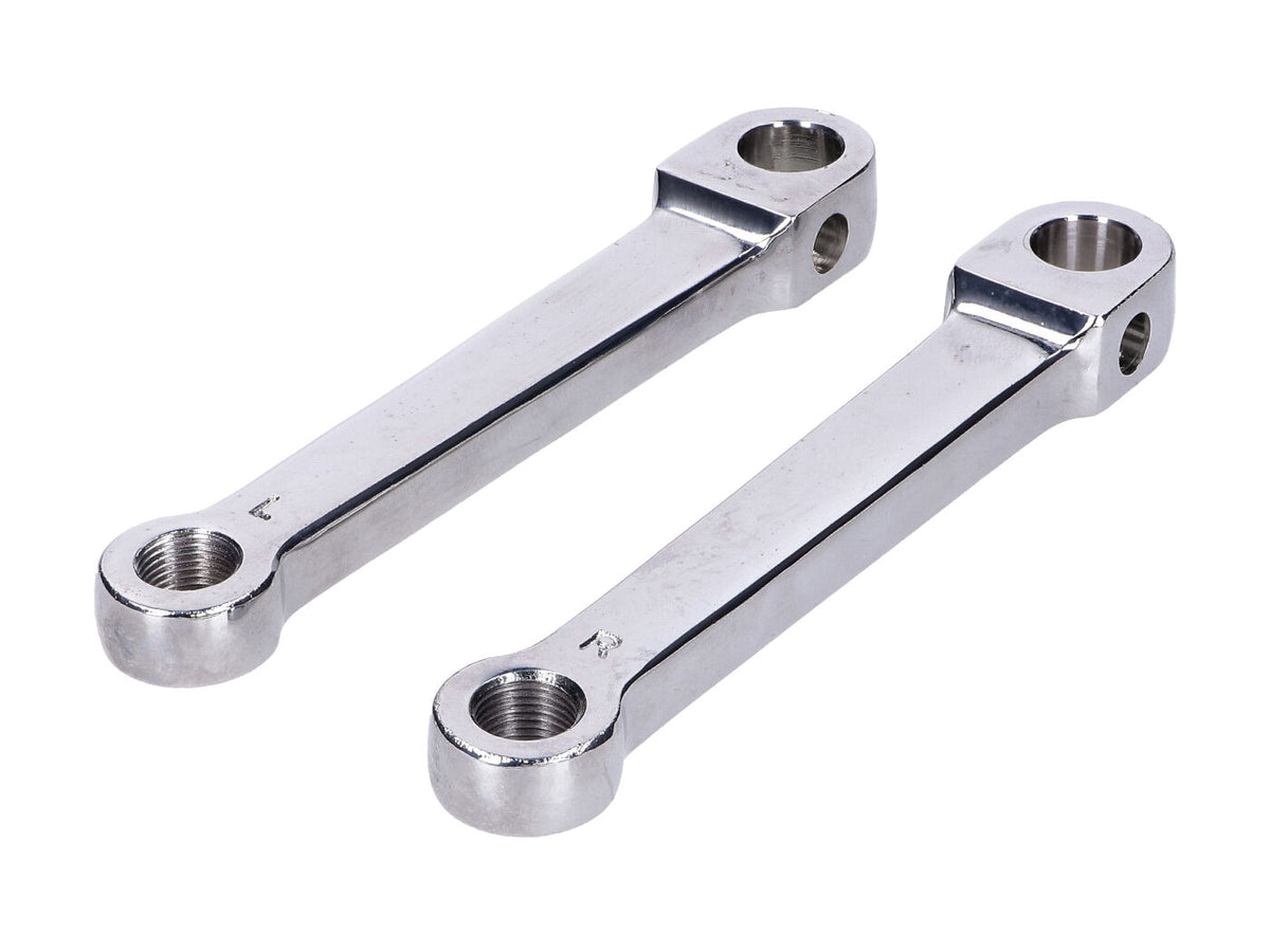 Bras de pédale droit 135mm chrome jeu (2 pièces) pour Kreidler, Flory, MF, mobylette, cyclomoteur